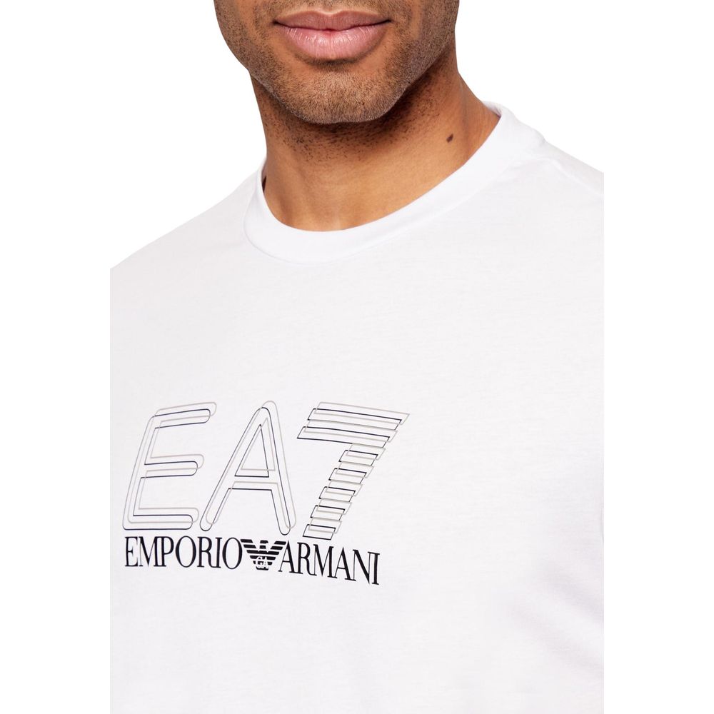 EA7 Emporio Armani White Cotton T-Shirt