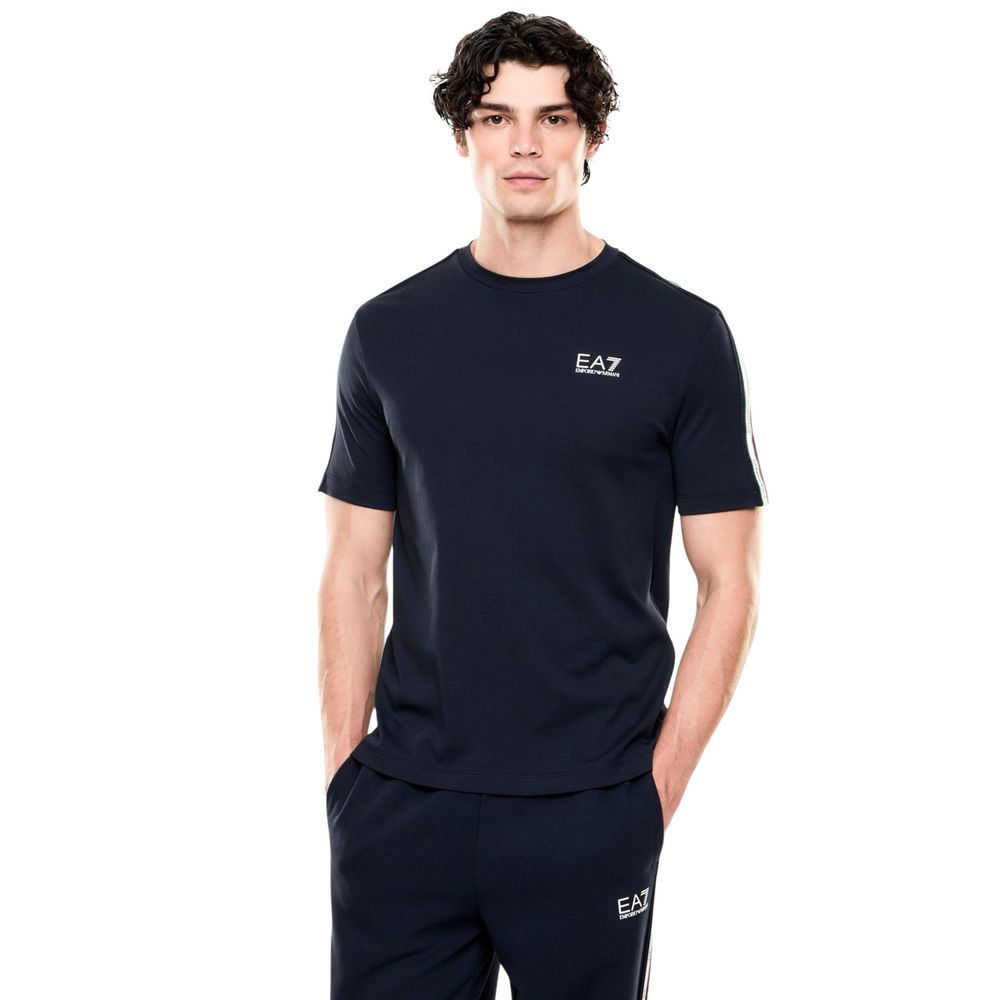 EA7 Emporio Armani Blue Cotton Sportswear