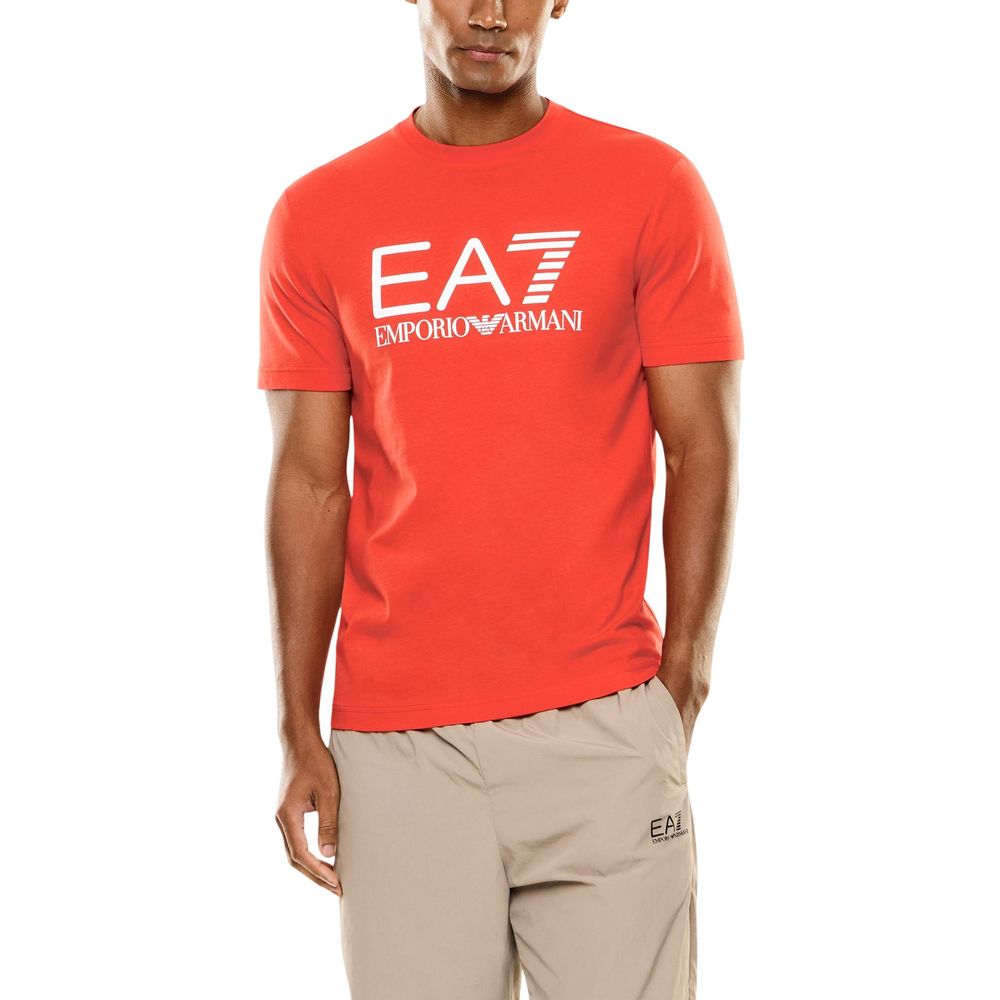 EA7 Emporio Armani Red Cotton T-Shirt