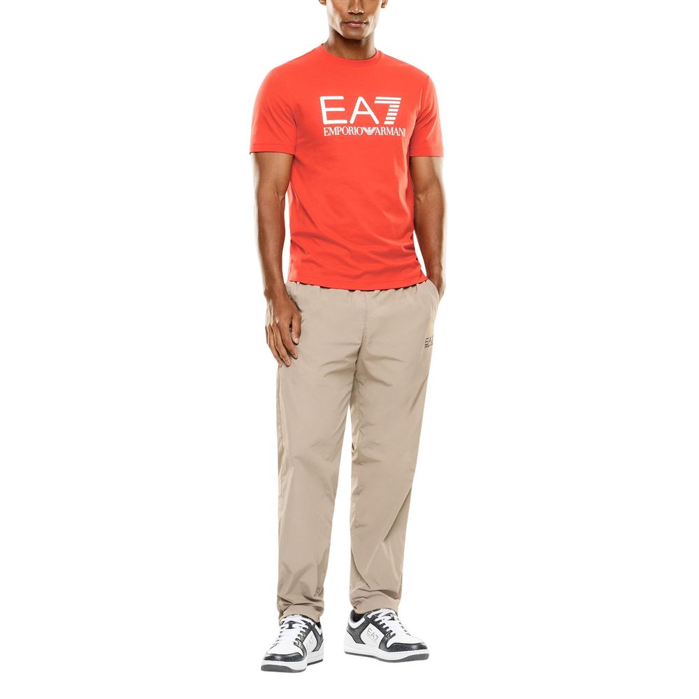 EA7 Emporio Armani Red Cotton T-Shirt