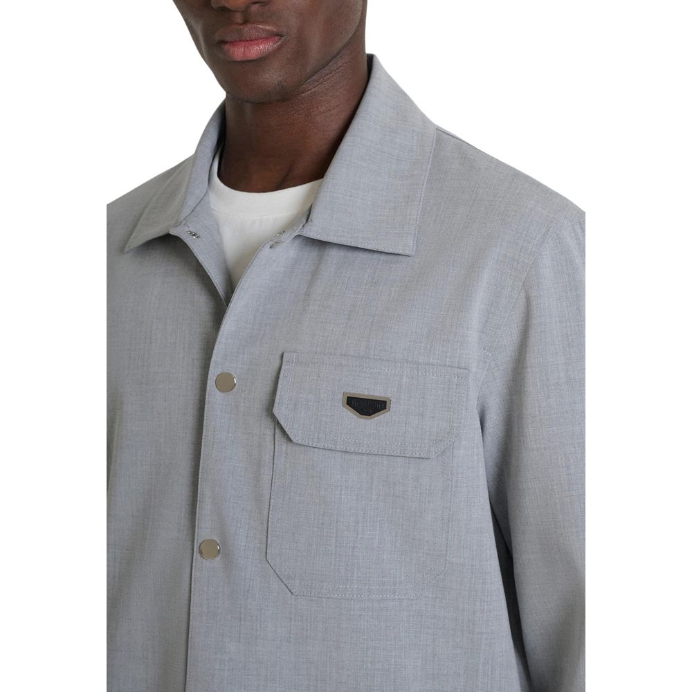 Antony Morato Gray Polyester Dress Shirt