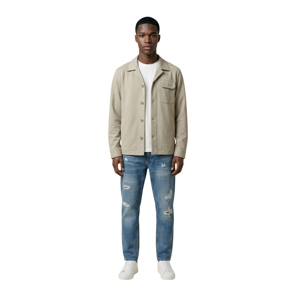 Antony Morato Beige Polyester Full-Length Jacket