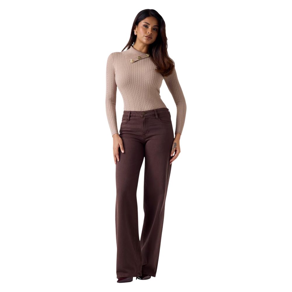 Guess Brown Lyocell Flared Pants