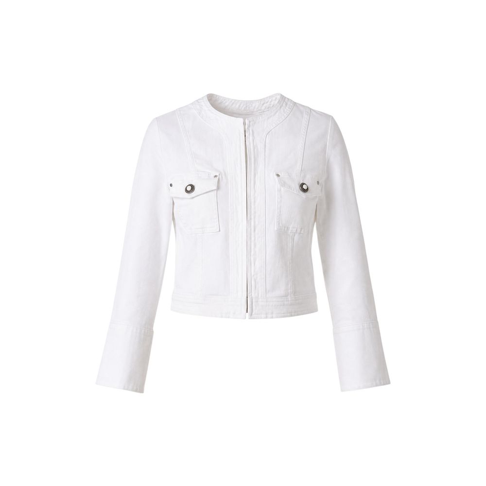 Guess White Cotton Full-Length Jacket