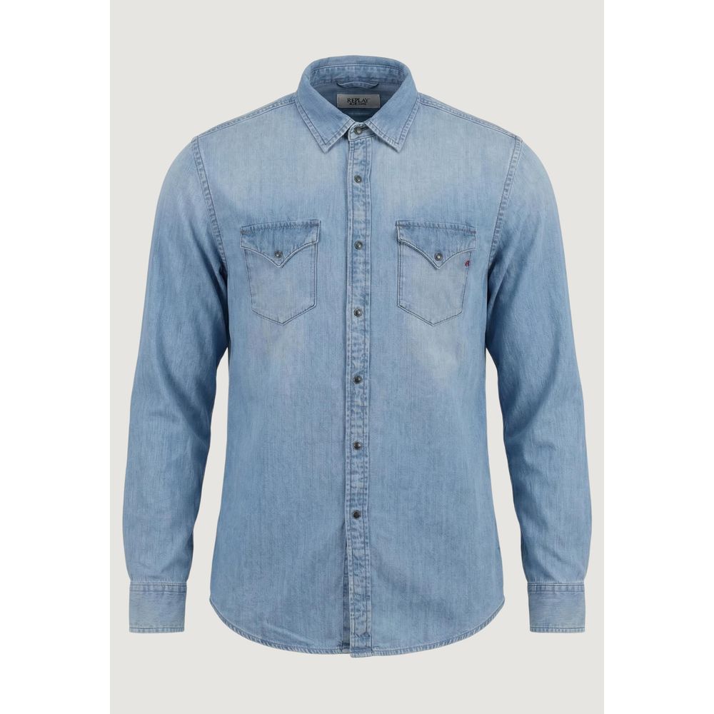 Replay Light Blue Denim Shirt
