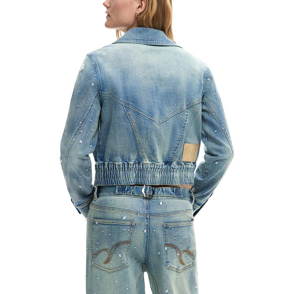 Desigual Blue Elastane Denim Jacket