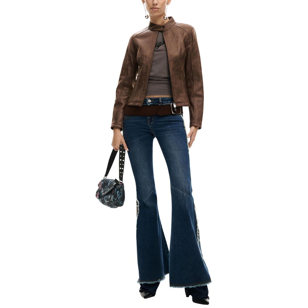 Desigual Brown Polyester Full-Length Jacket