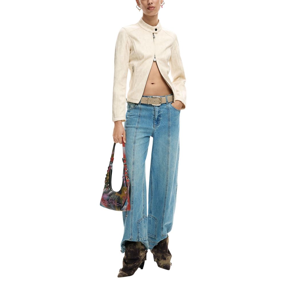 Desigual Beige Polyester Full-Length Jacket