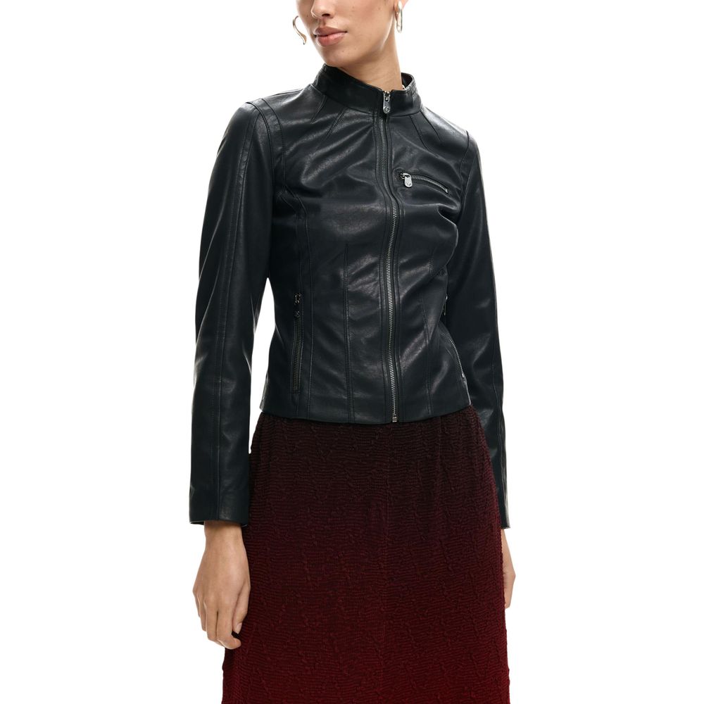 Desigual Black Polyethylene Leather Jacket