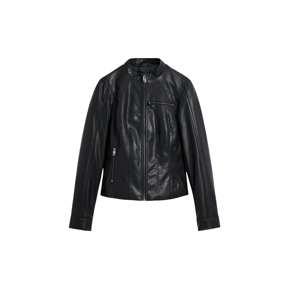 Desigual Black Polyethylene Leather Jacket