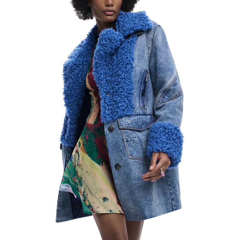 Desigual Blue Cotton Coat