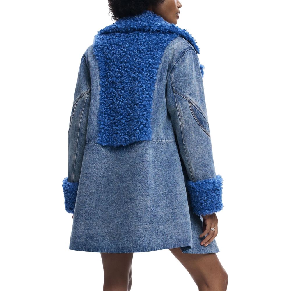 Desigual Blue Cotton Coat