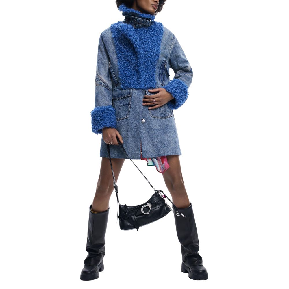 Desigual Blue Cotton Coat