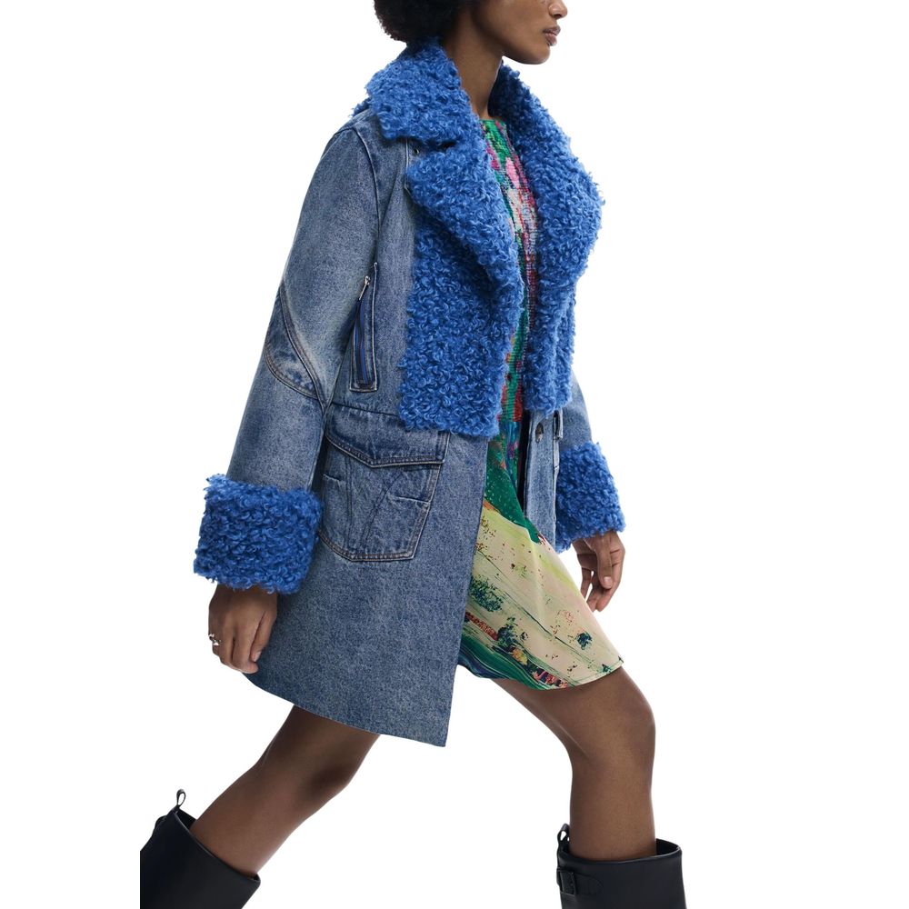 Desigual Blue Cotton Coat
