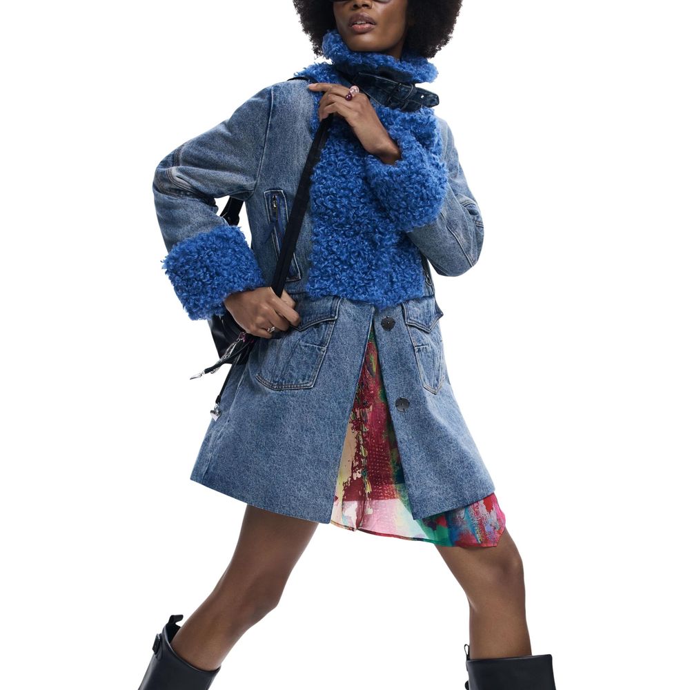 Desigual Blue Cotton Coat
