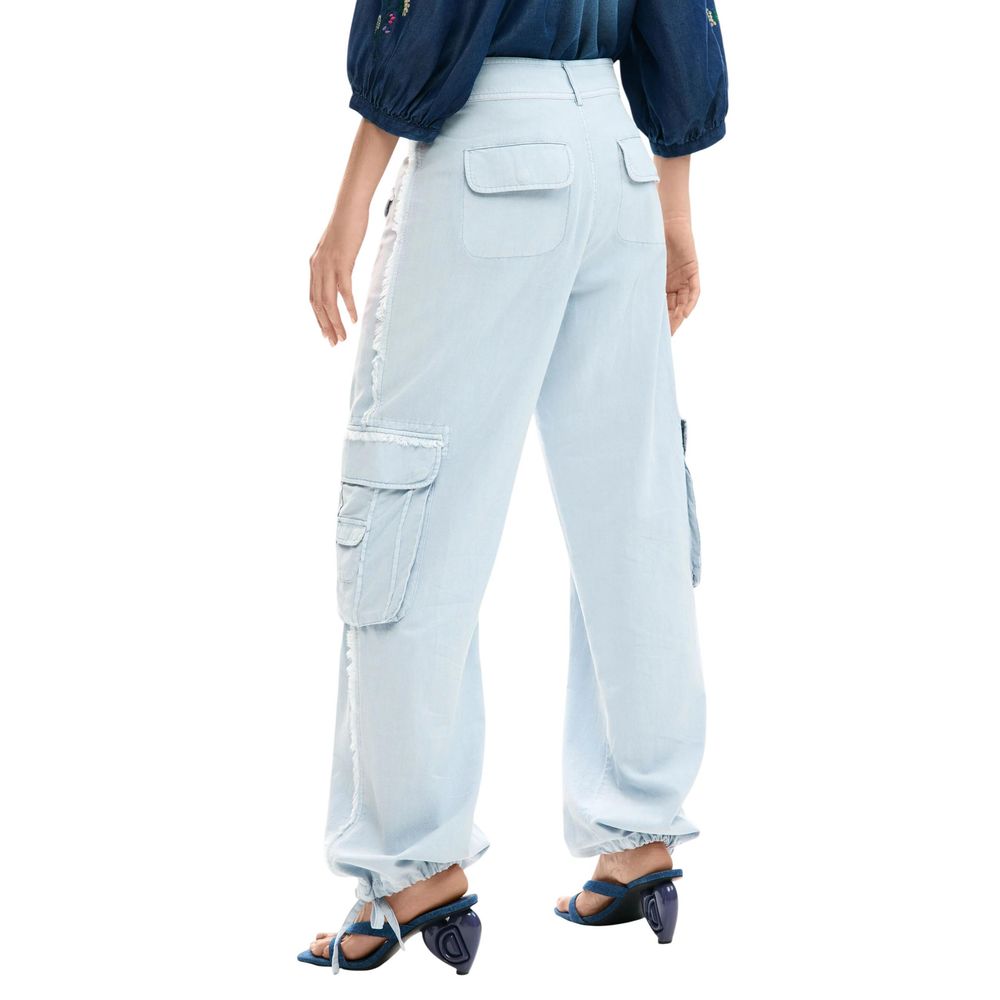 Desigual Blue Cotton Casual Pants