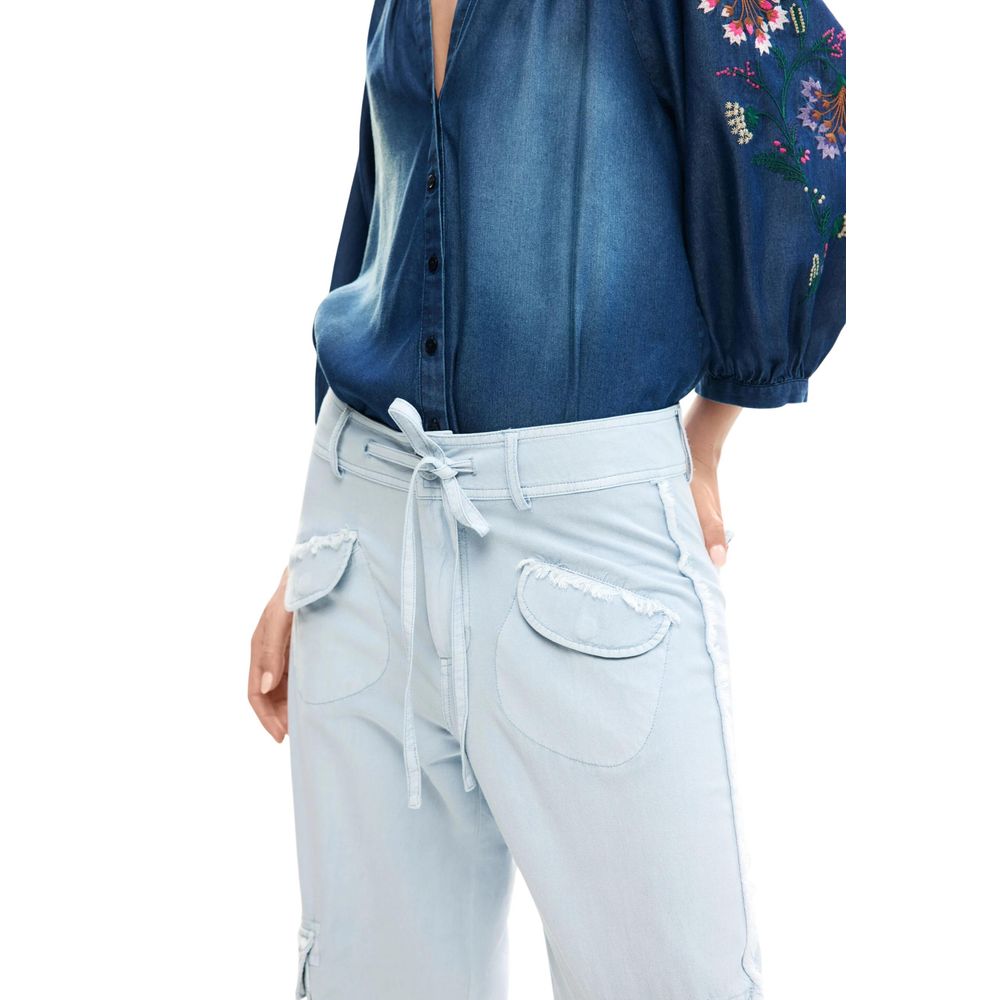 Desigual Blue Cotton Casual Pants