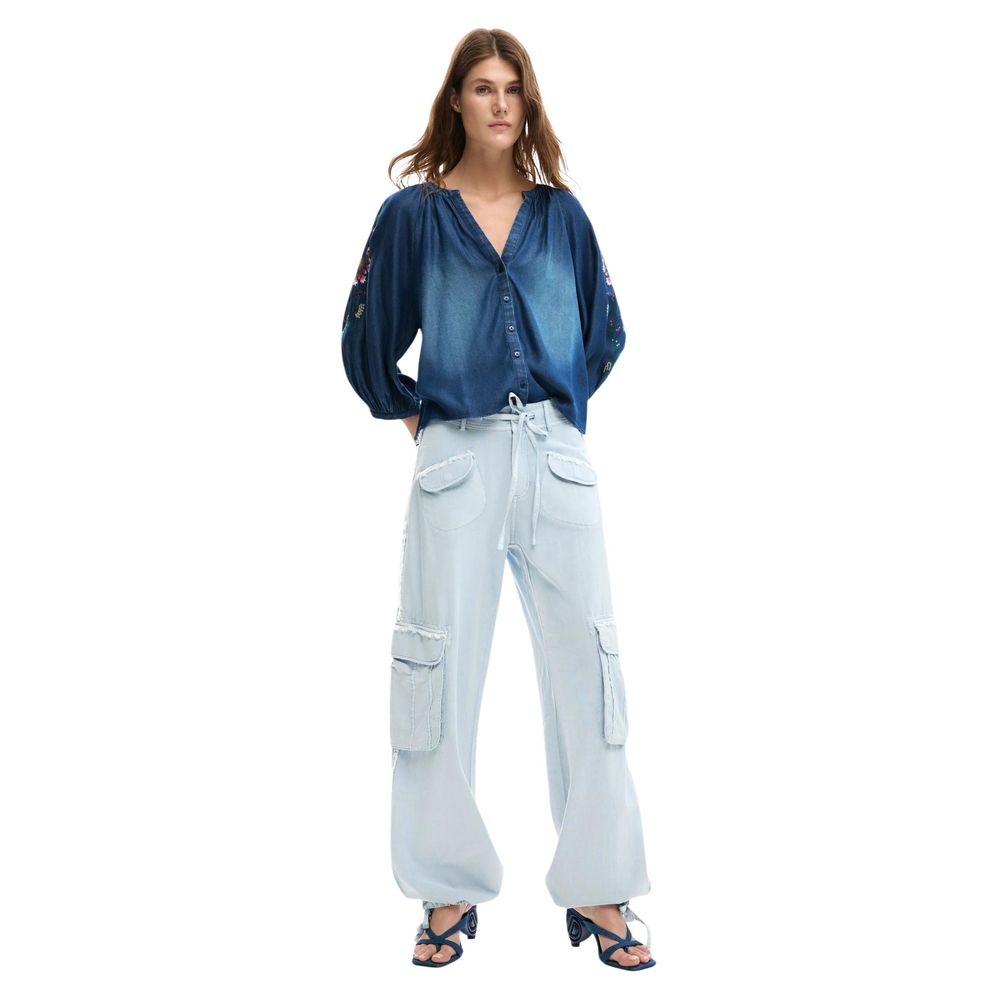 Desigual Blue Cotton Casual Pants