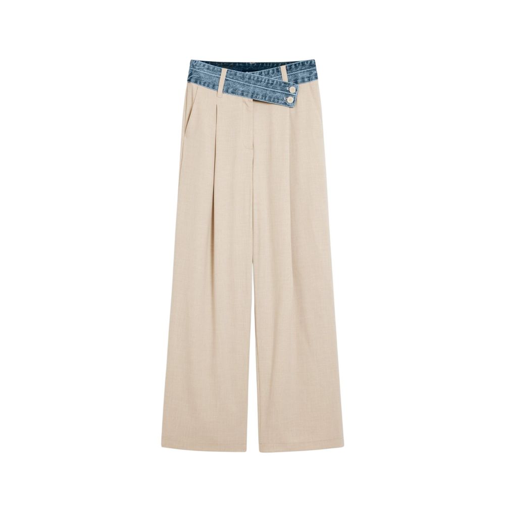 Desigual Beige Viscose Flared Pants