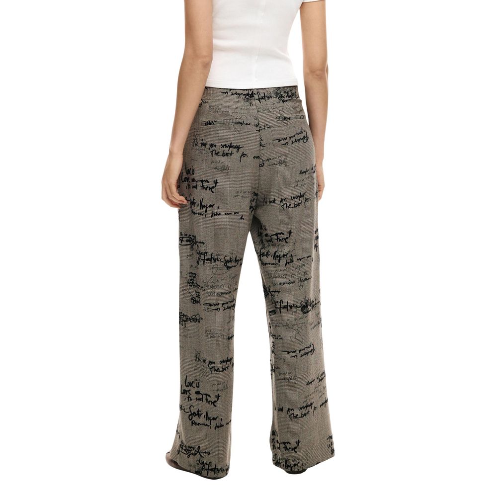 Desigual Gray Polyester Casual Pants
