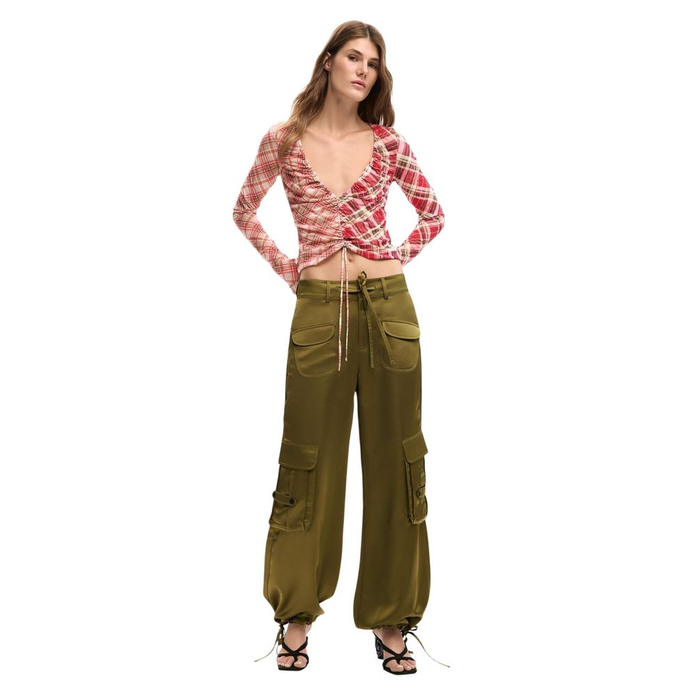 Desigual Bicolor Polyester Cargo Pants