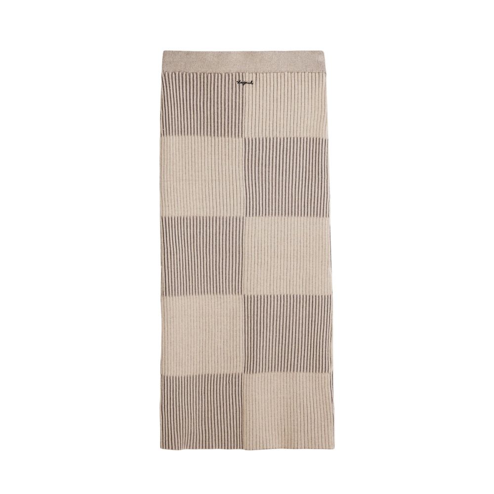 Desigual Beige Viscose Long Skirt