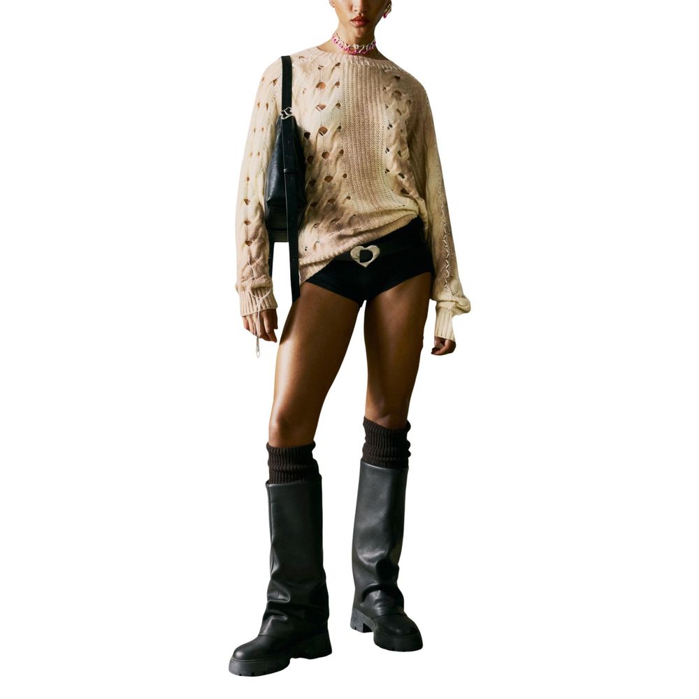 Desigual Beige Marabou Sweatshirt