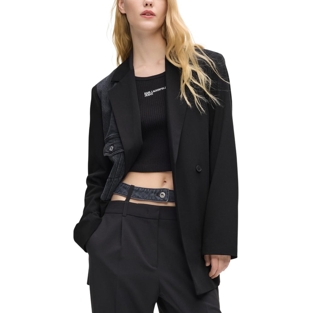 Karl Lagerfeld Black Polyester Blazer