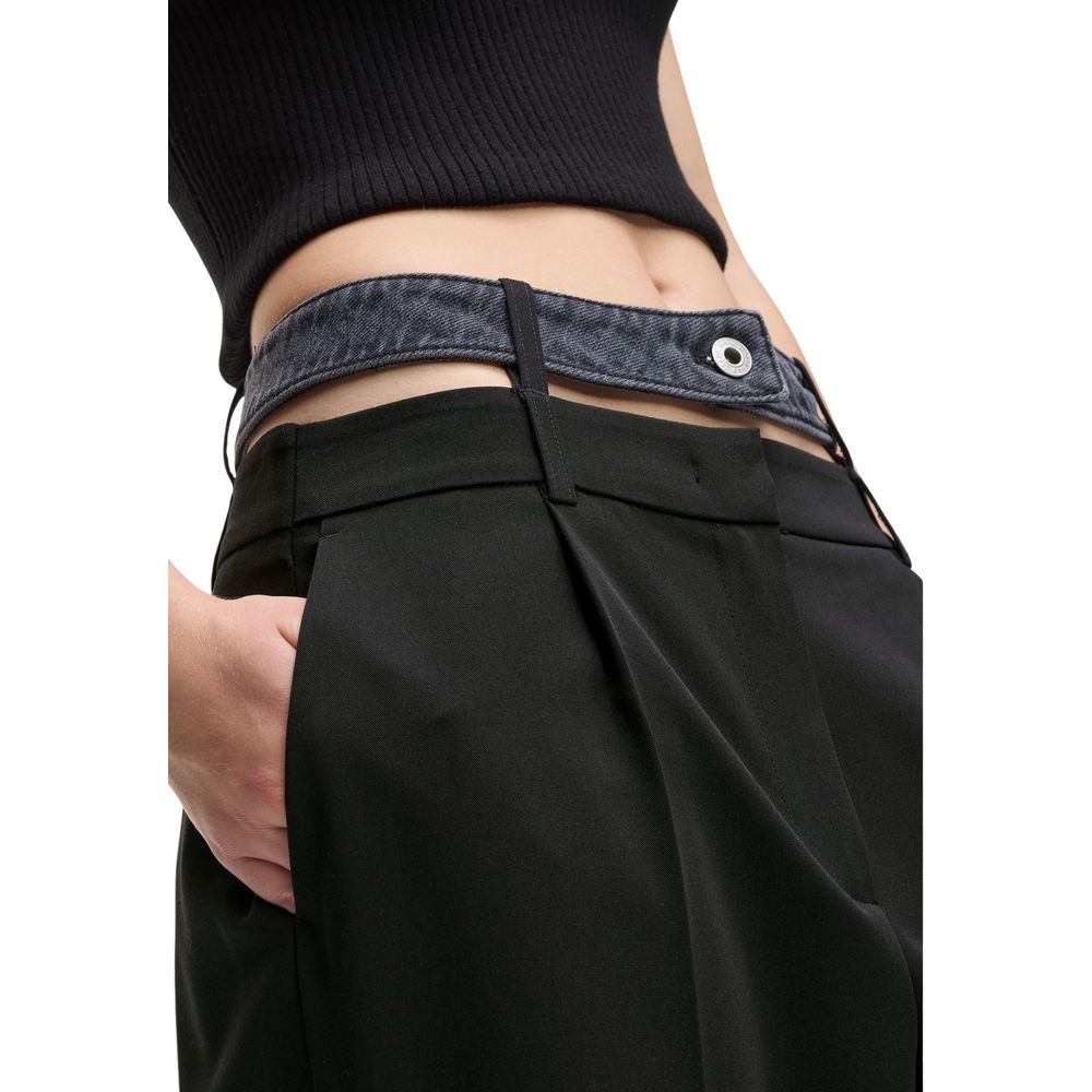 Karl Lagerfeld Black Polyester Casual Pants