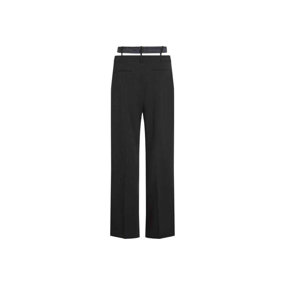 Karl Lagerfeld Black Polyester Casual Pants