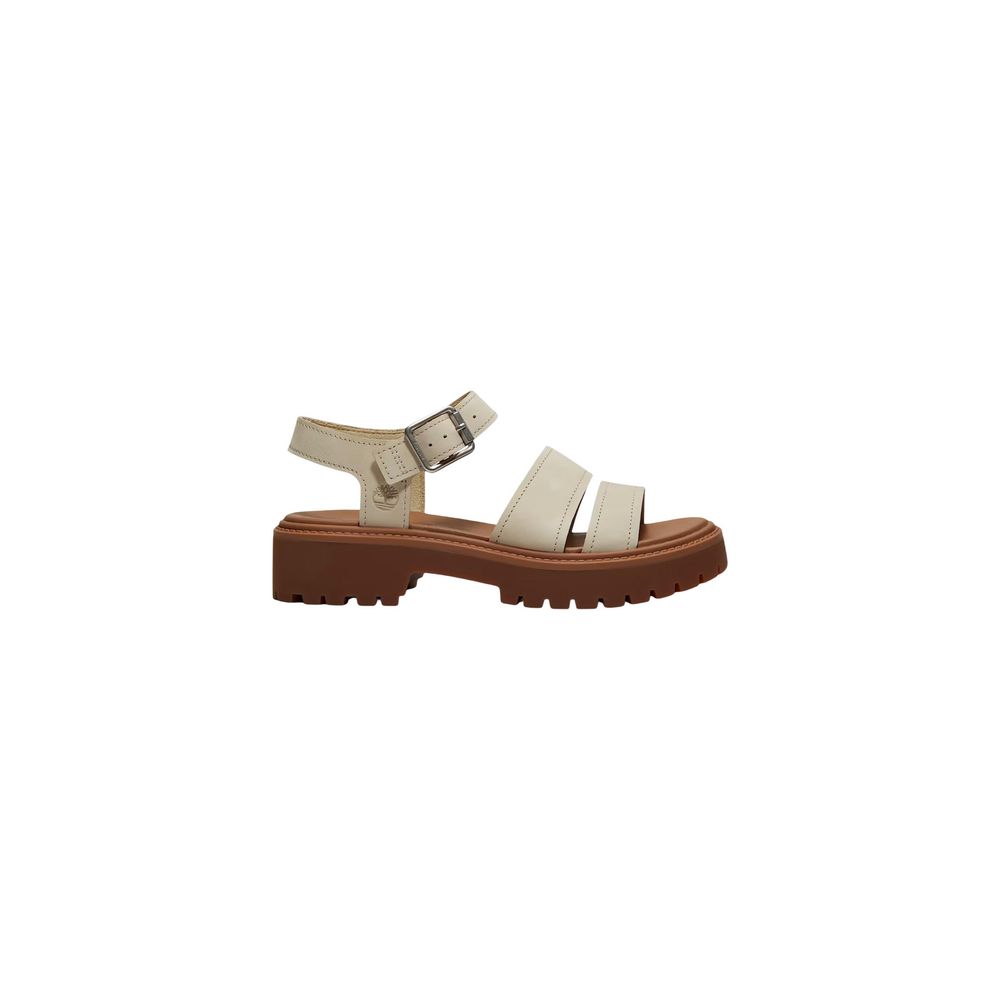 Timberland Beige Leather Platform Sandals