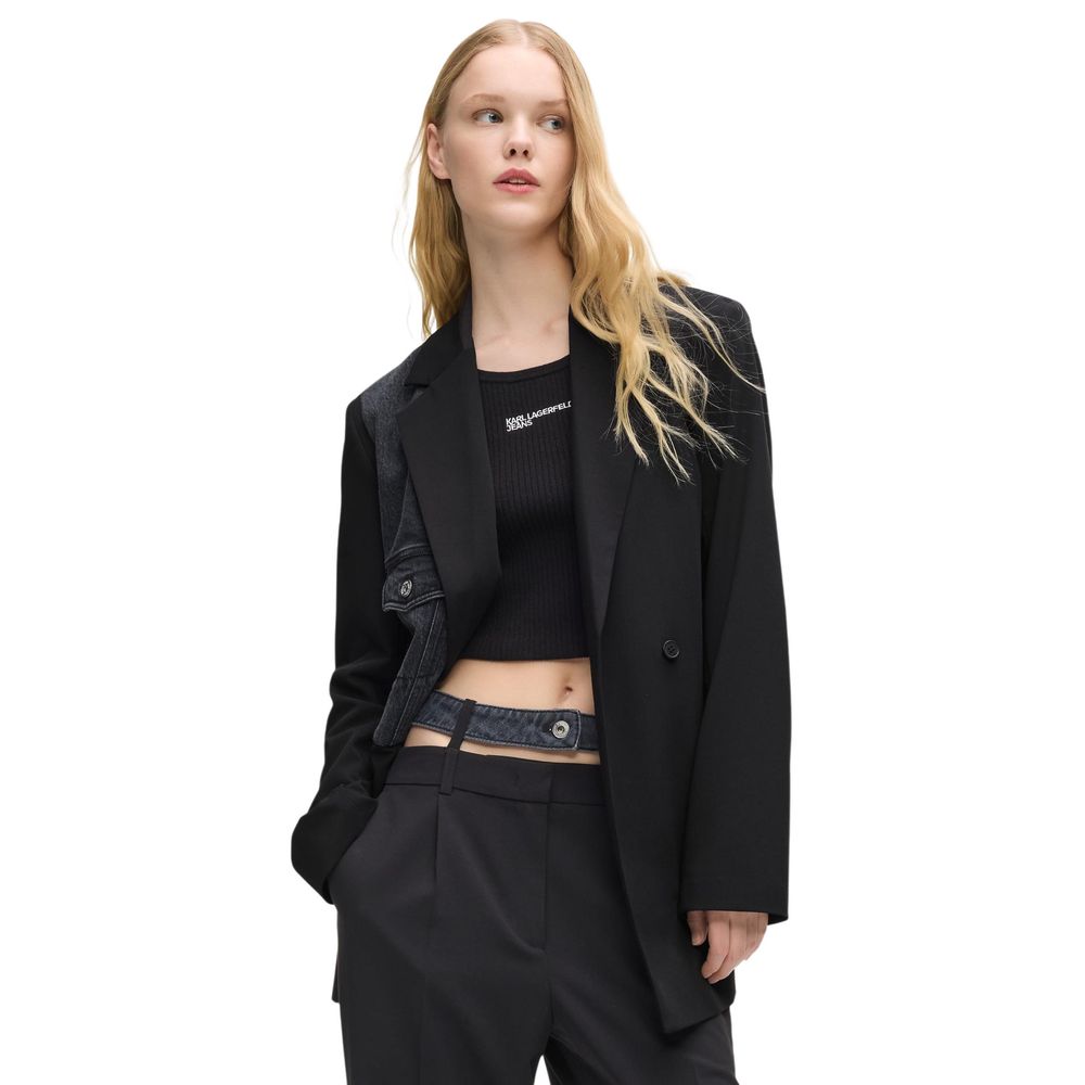 Karl Lagerfeld Black Polyester Blazer