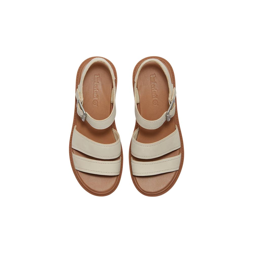 Timberland Beige Leather Platform Sandals