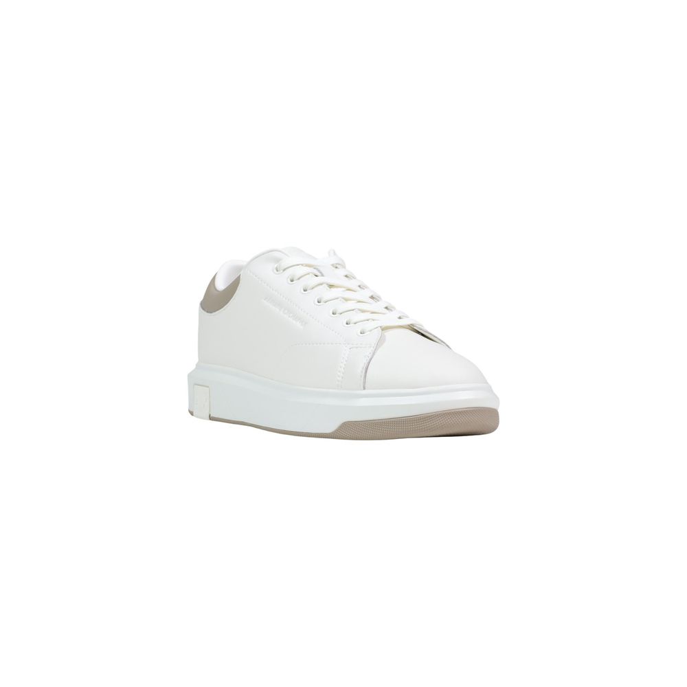 Armani Exchange Cream Leather Low Top Sneakers