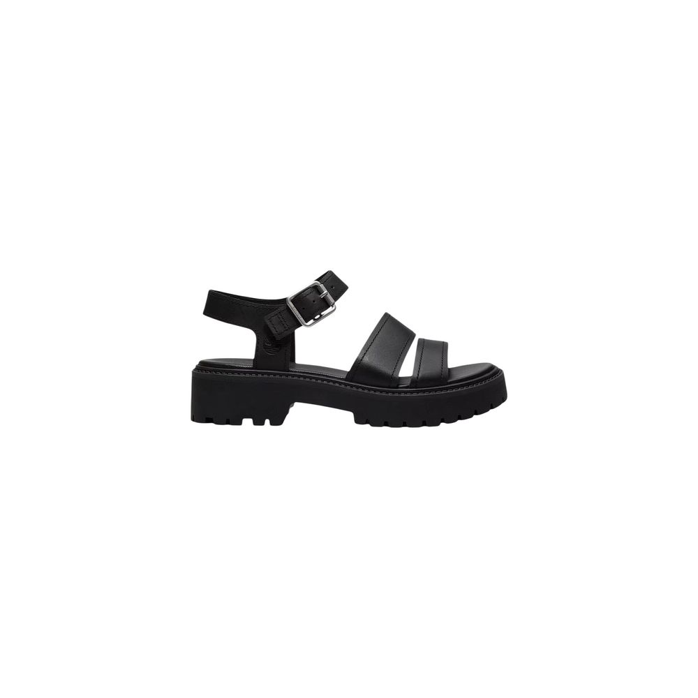 Timberland Black Leather Platform Sandals