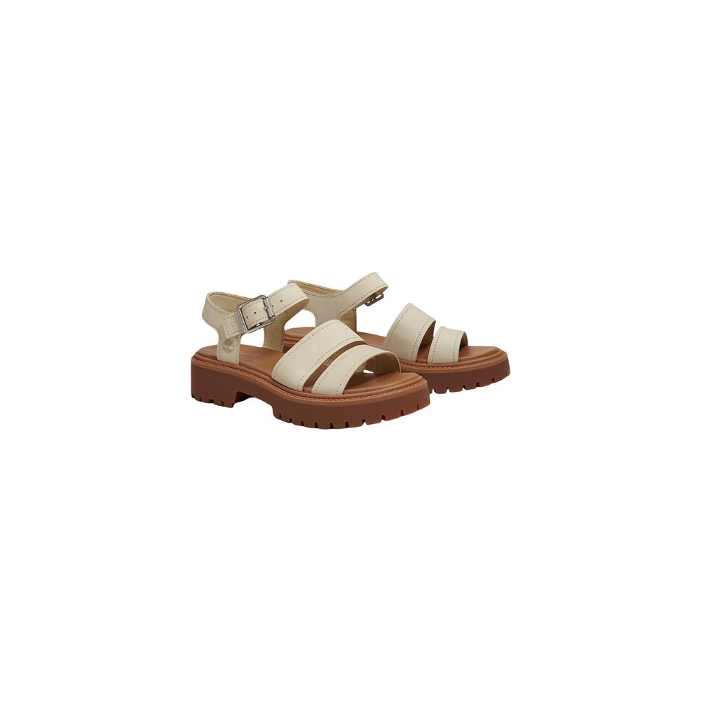 Timberland Beige Leather Platform Sandals