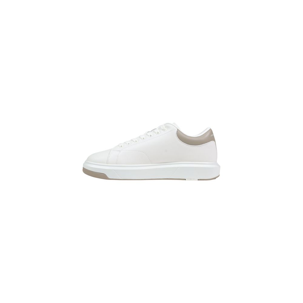 Armani Exchange Cream Leather Low Top Sneakers