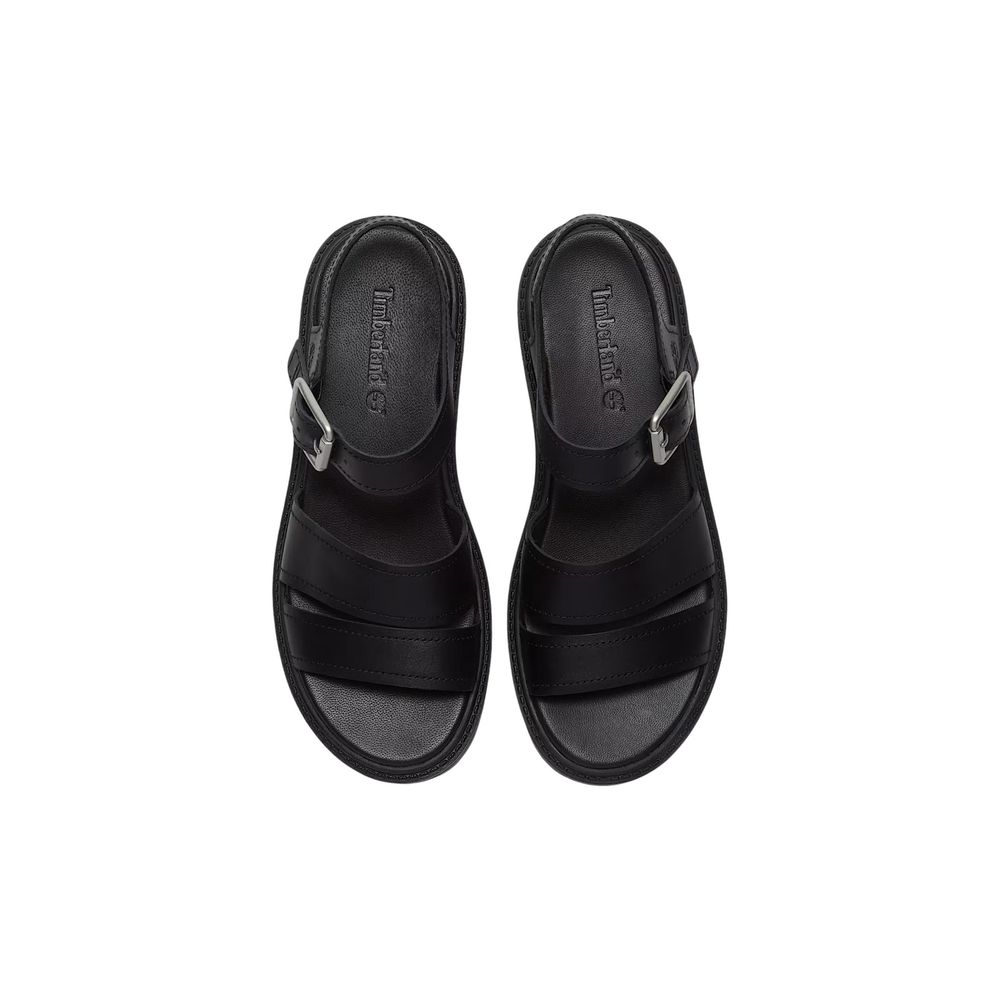 Timberland Black Leather Platform Sandals