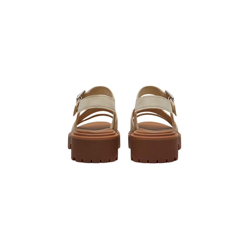 Timberland Beige Leather Platform Sandals
