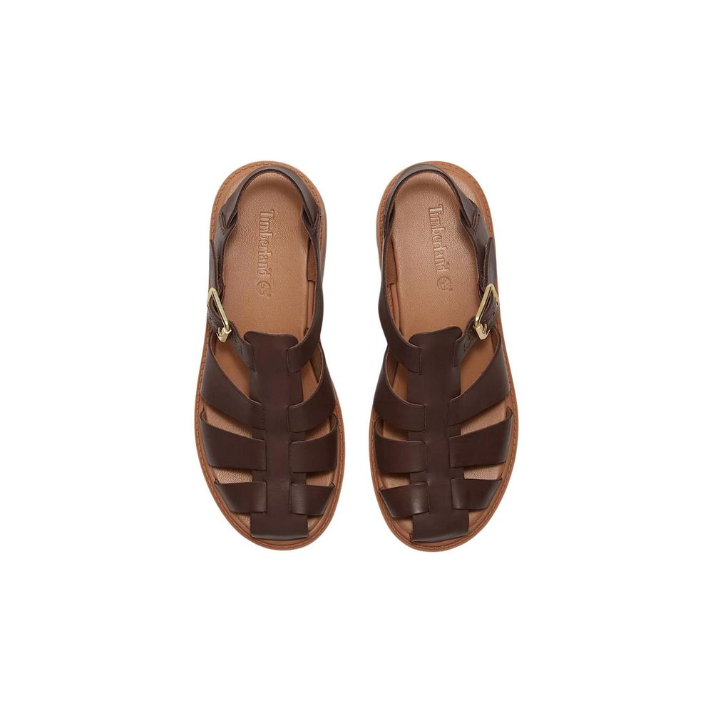 Timberland Brown Leather Flat Sandals