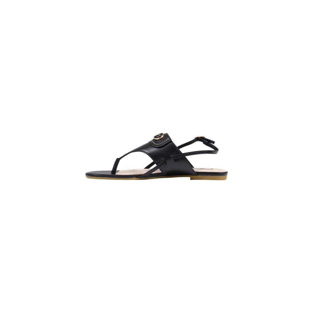 Liu Jo Black Leather Flat Sandals