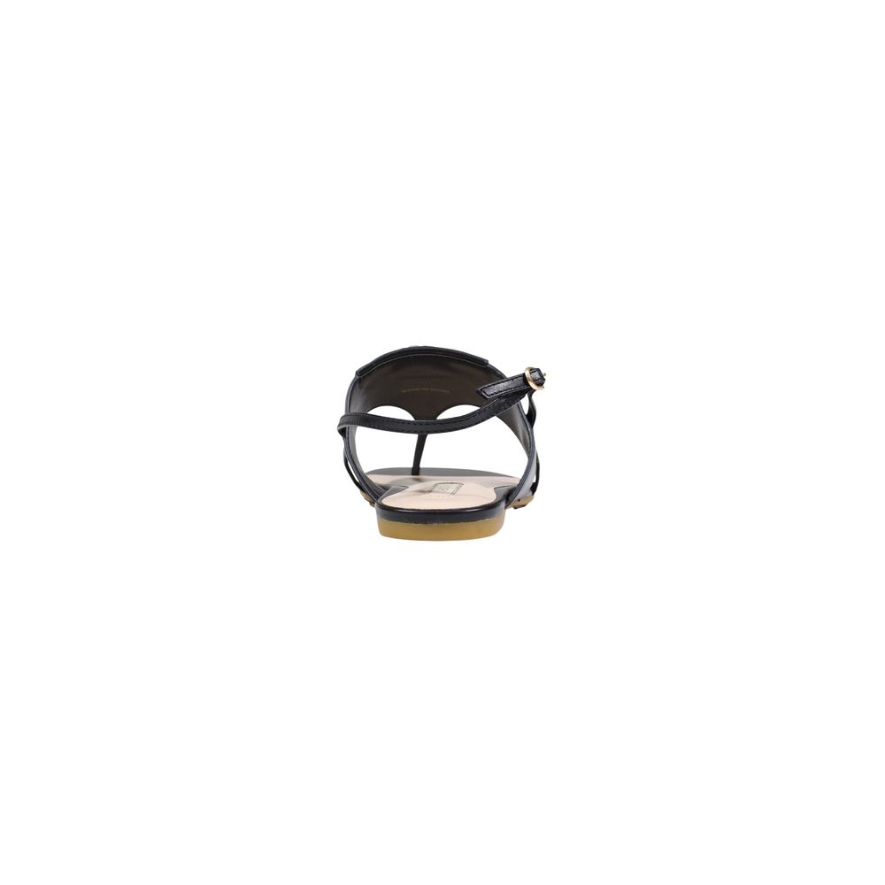 Liu Jo Black Leather Flat Sandals