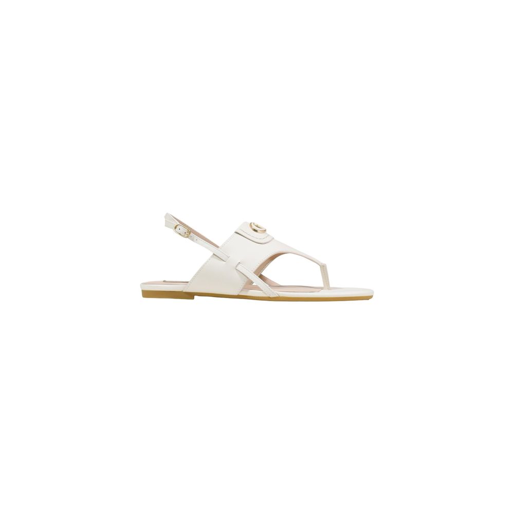 Liu Jo White Leather Flat Sandals