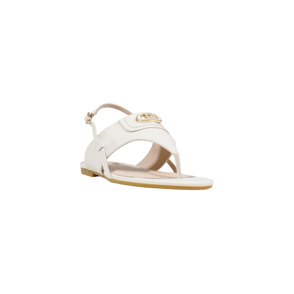 Liu Jo White Leather Flat Sandals