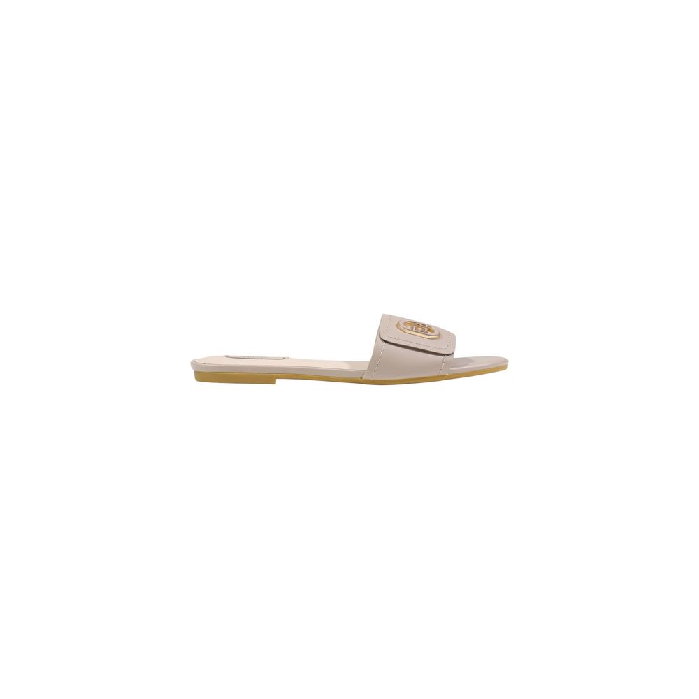 Liu Jo Beige Leather Flat Sandals