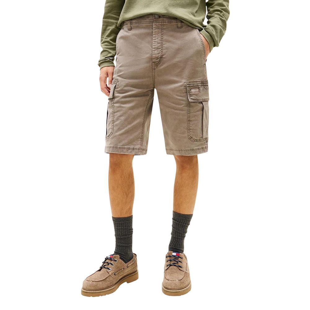Tommy Hilfiger Jeans Beige Recycled Cotton Cargo Shorts