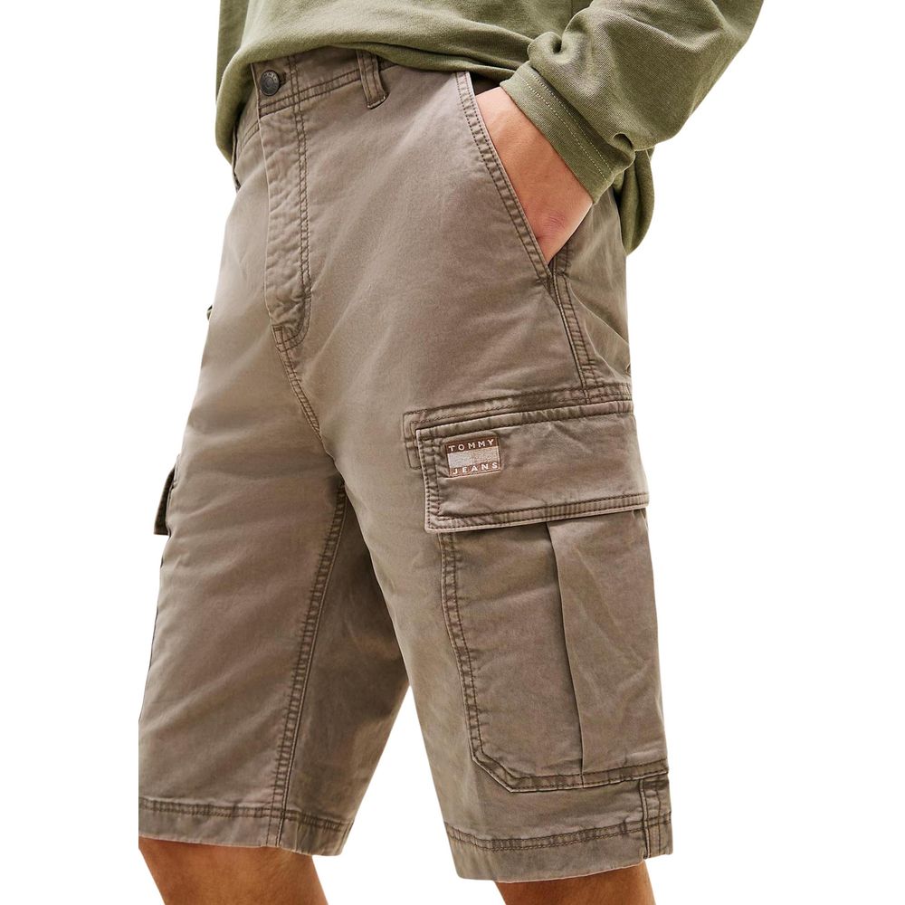 Tommy Hilfiger Jeans Beige Recycled Cotton Cargo Shorts