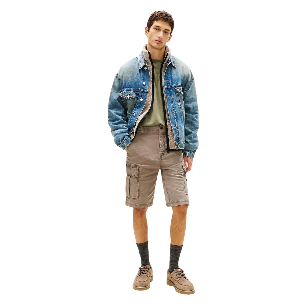 Tommy Hilfiger Jeans Beige Recycled Cotton Cargo Shorts