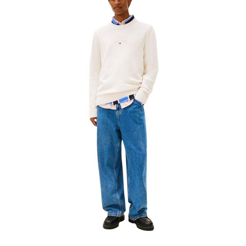 Tommy Hilfiger Jeans Cream Recycled Cotton Sweatshirt