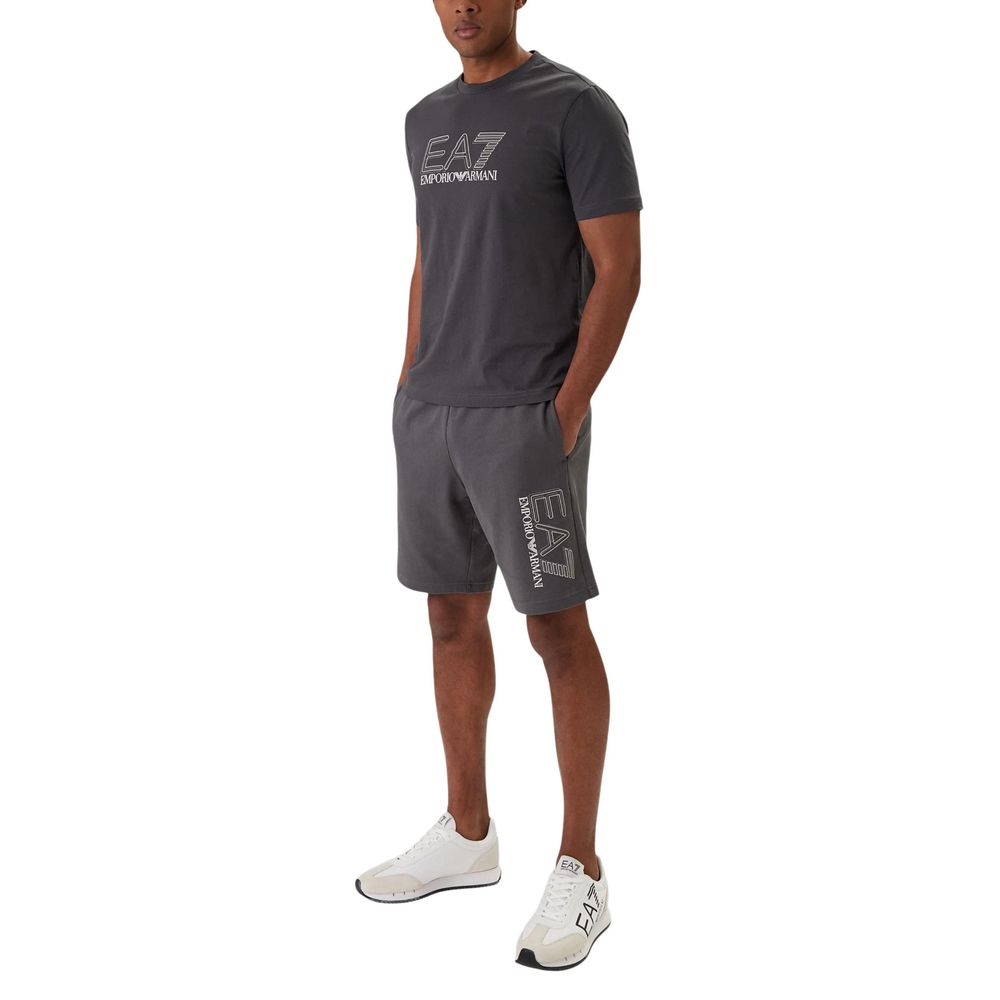 EA7 Emporio Armani Gray Cotton Bermuda Shorts
